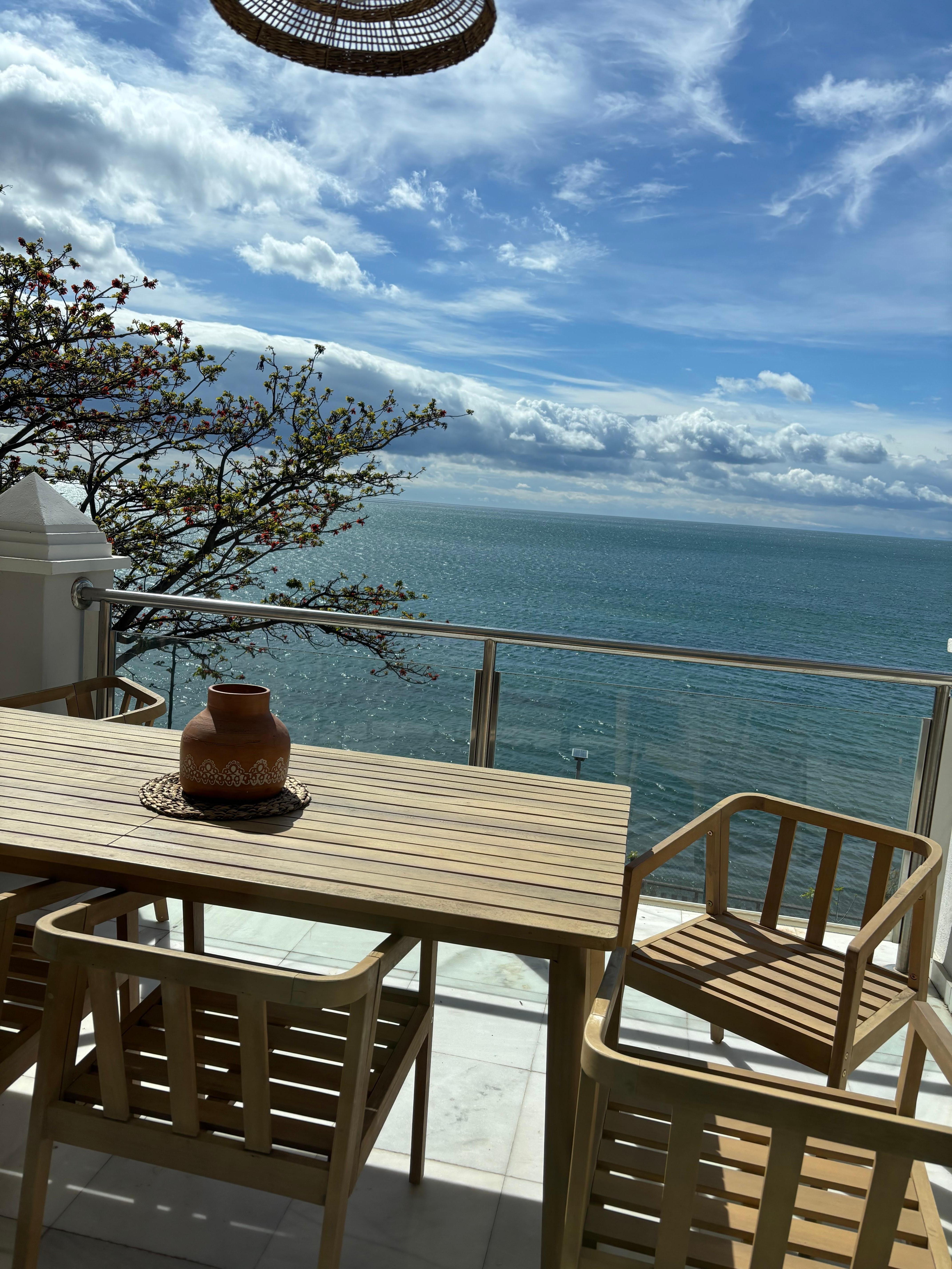 patio furniture on the condo deck