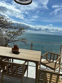 patio furniture on the condo deck