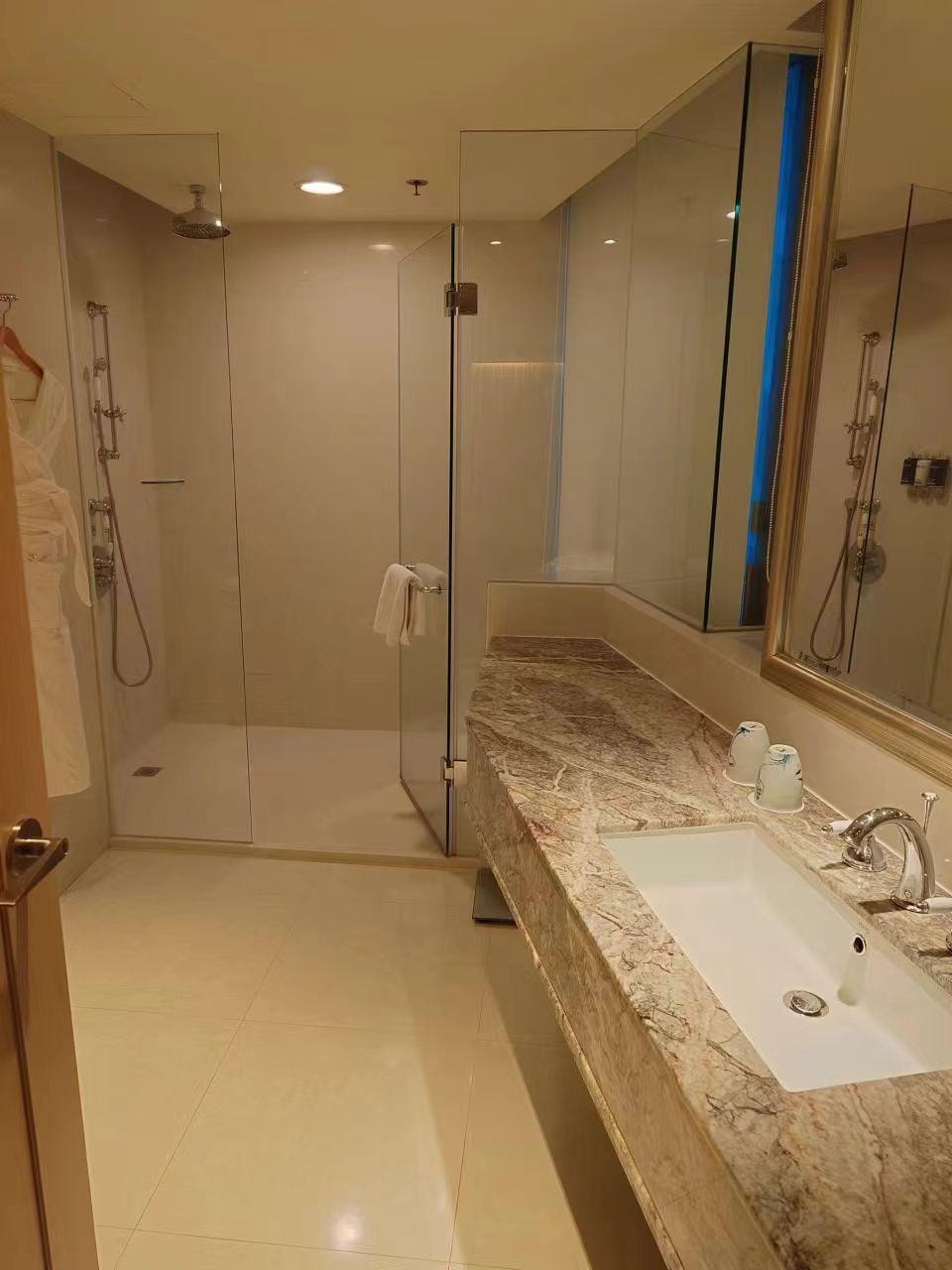 真是超大的淋浴房，可惜没设计坐的地方