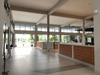Buffet area leading to outdoor pool