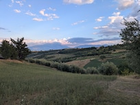 View from Villa towards Abruzzo mountains