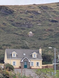 Looking up from the village