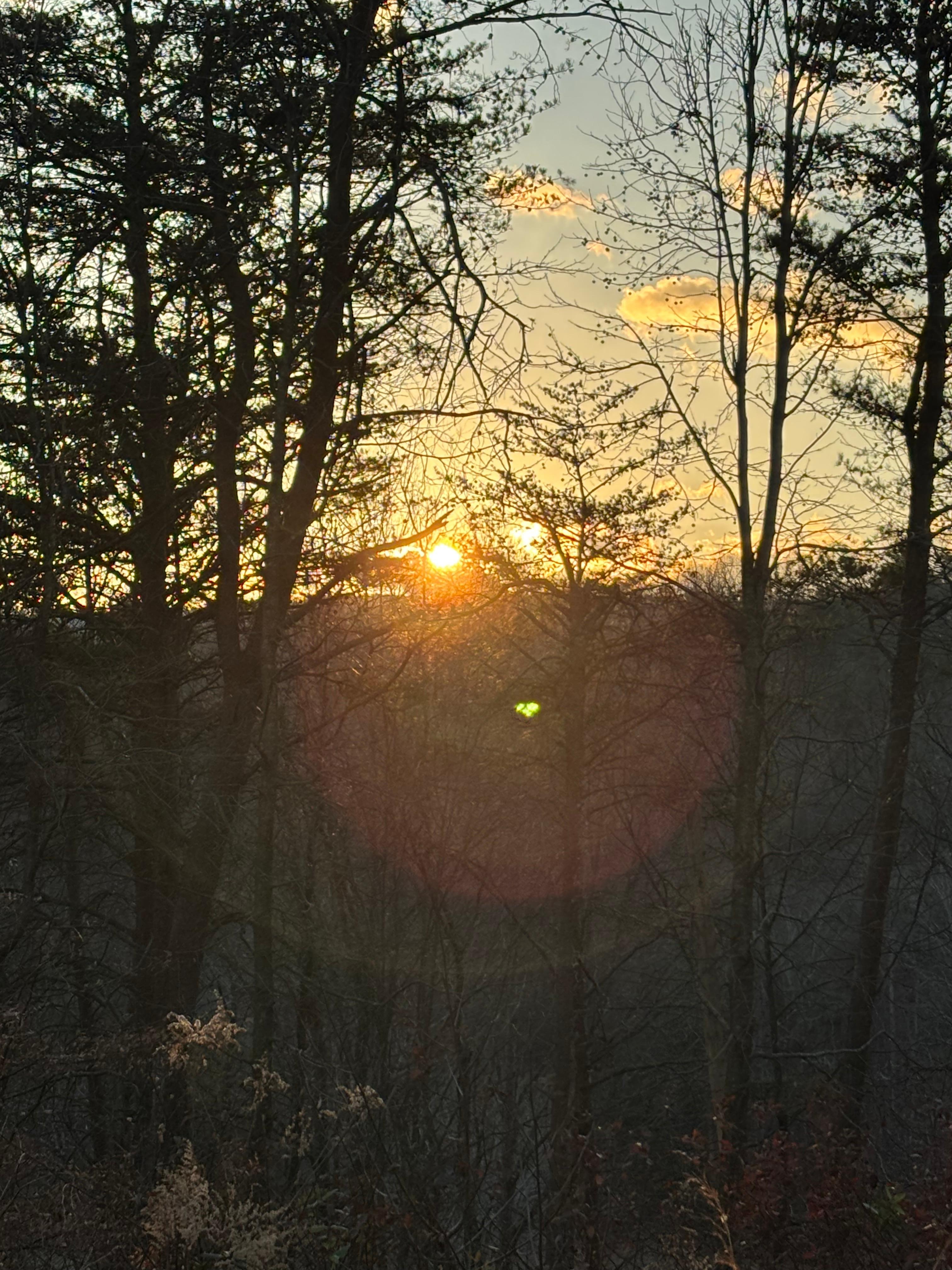 Sunset from the back porch rocking chairs 