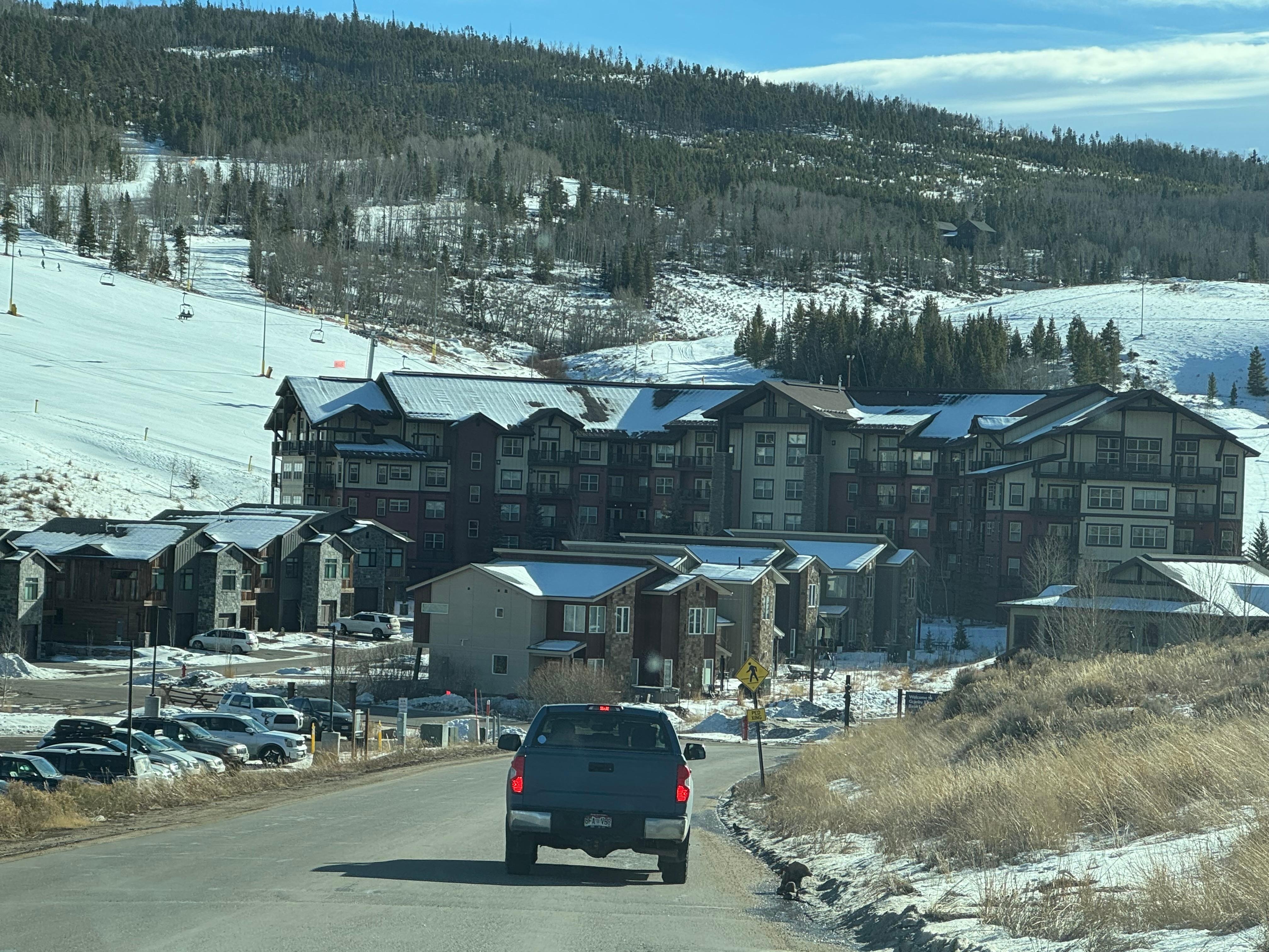 View driving to Base Camp. 