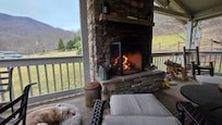 Heaven on the porch with the fire going.