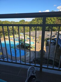 View from our balcony. Pool side view