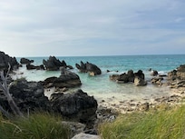 Stone formations on the walk to Tobacco Bay Beach