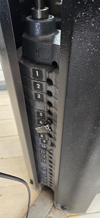 Broken weights. One pin to share for all the weight machines