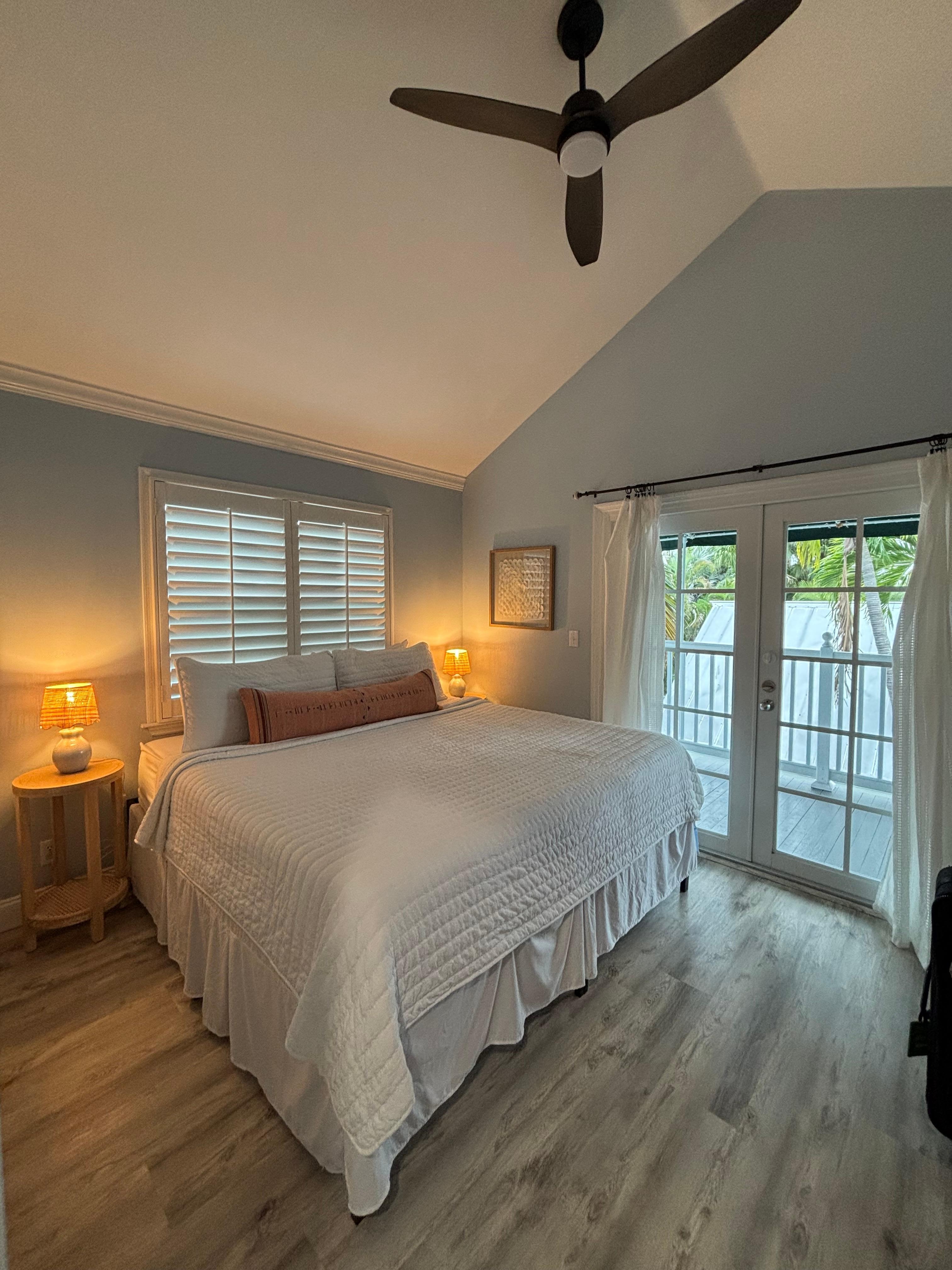 Primary bedroom with king bed