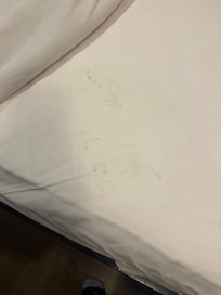Shoe marks on linen