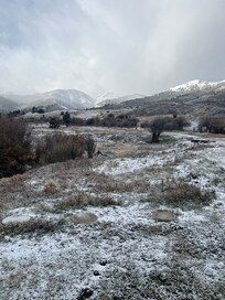 View from outside the cabin.