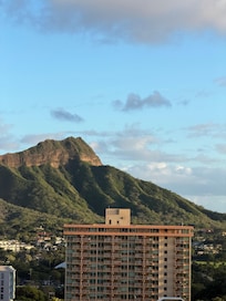 View of diamond head from room (rear building)