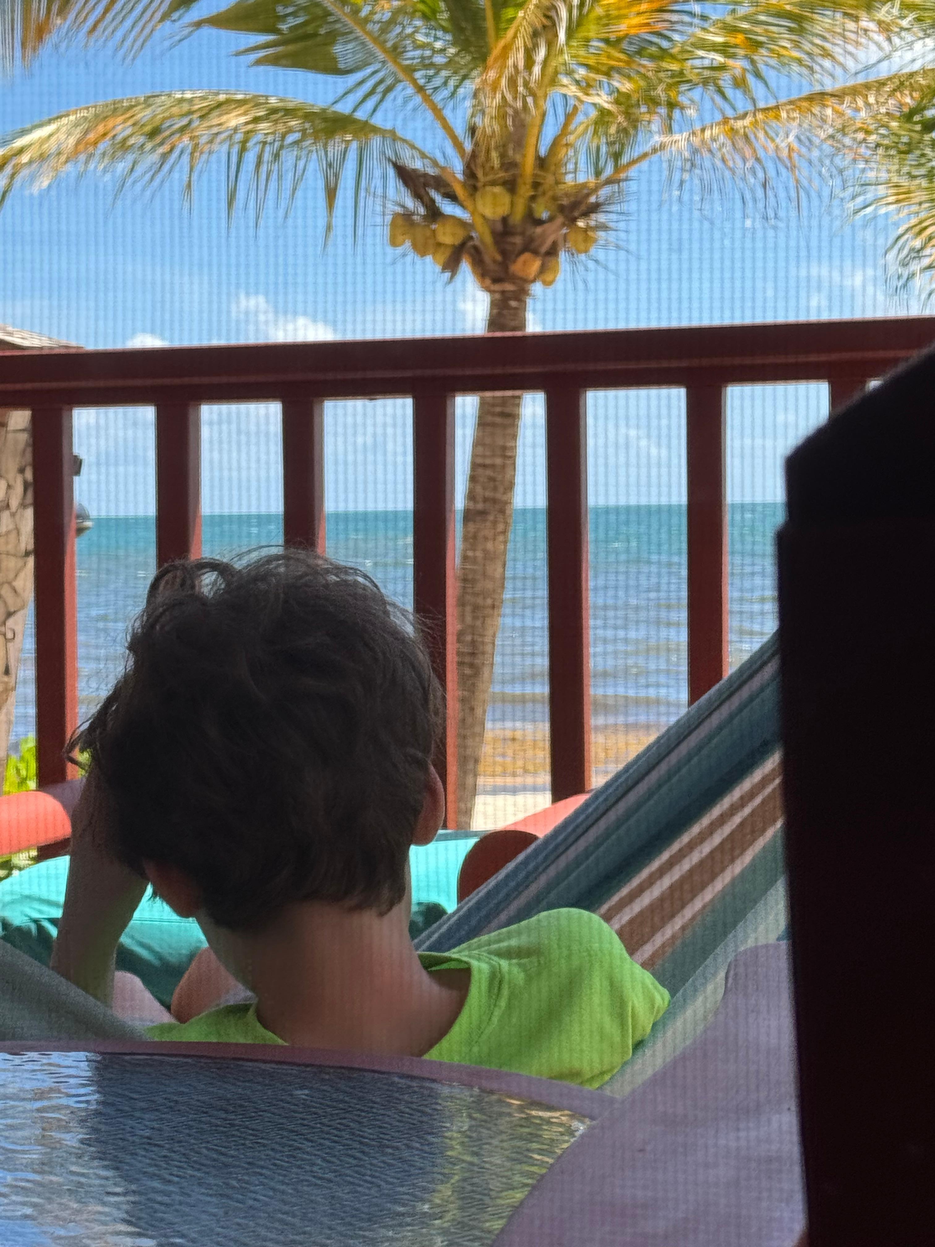 On the deck of the room 