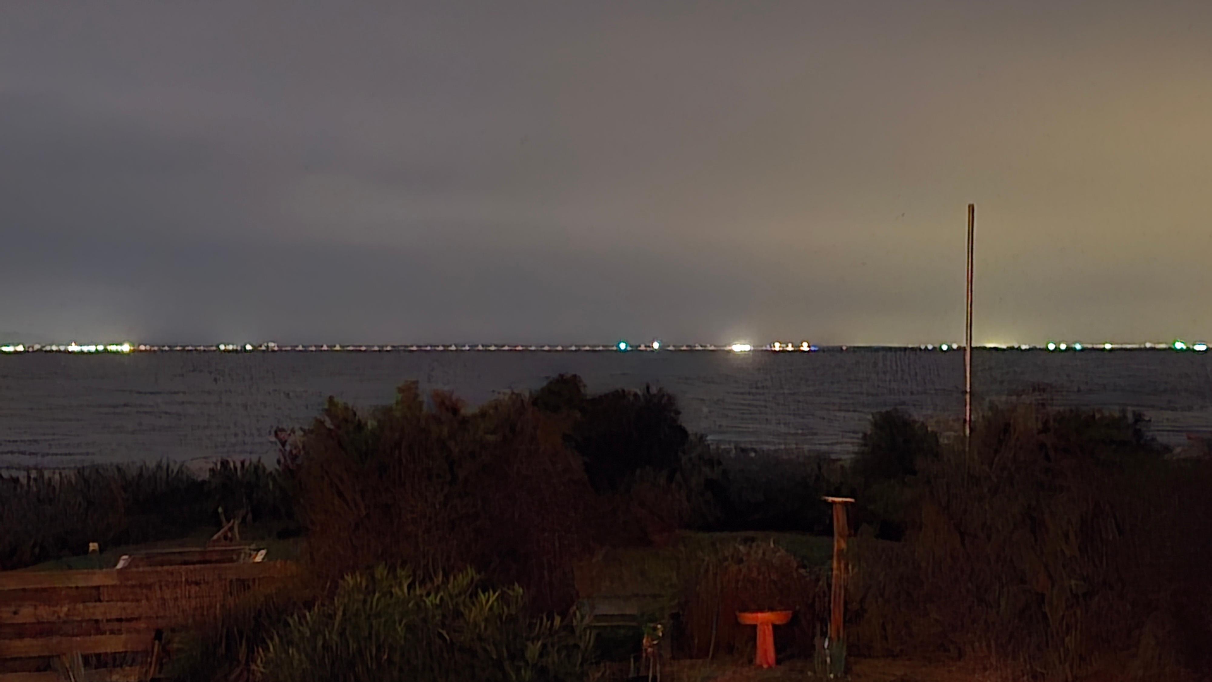 Night view from cabin