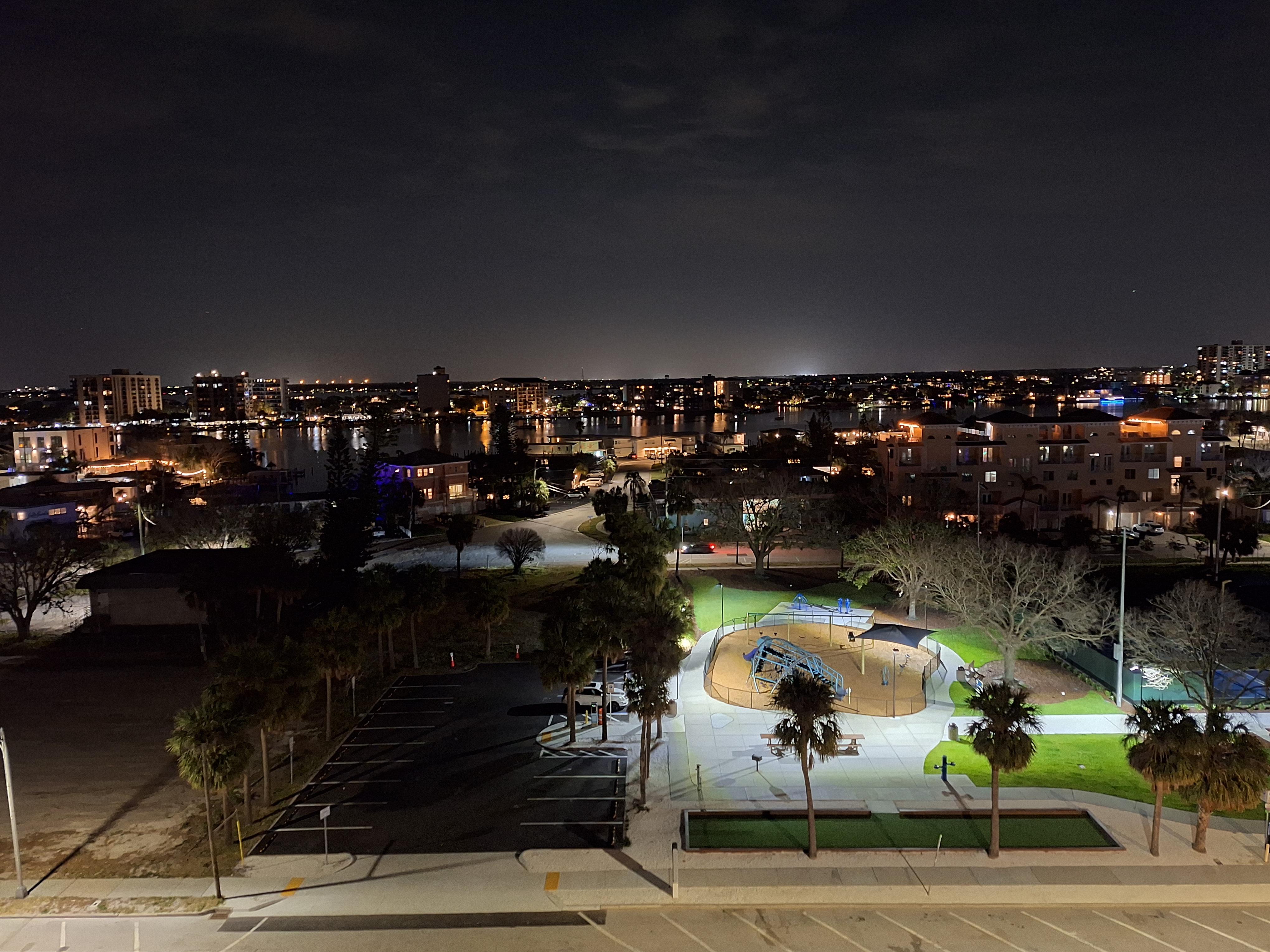 The playground viewed from the balcony