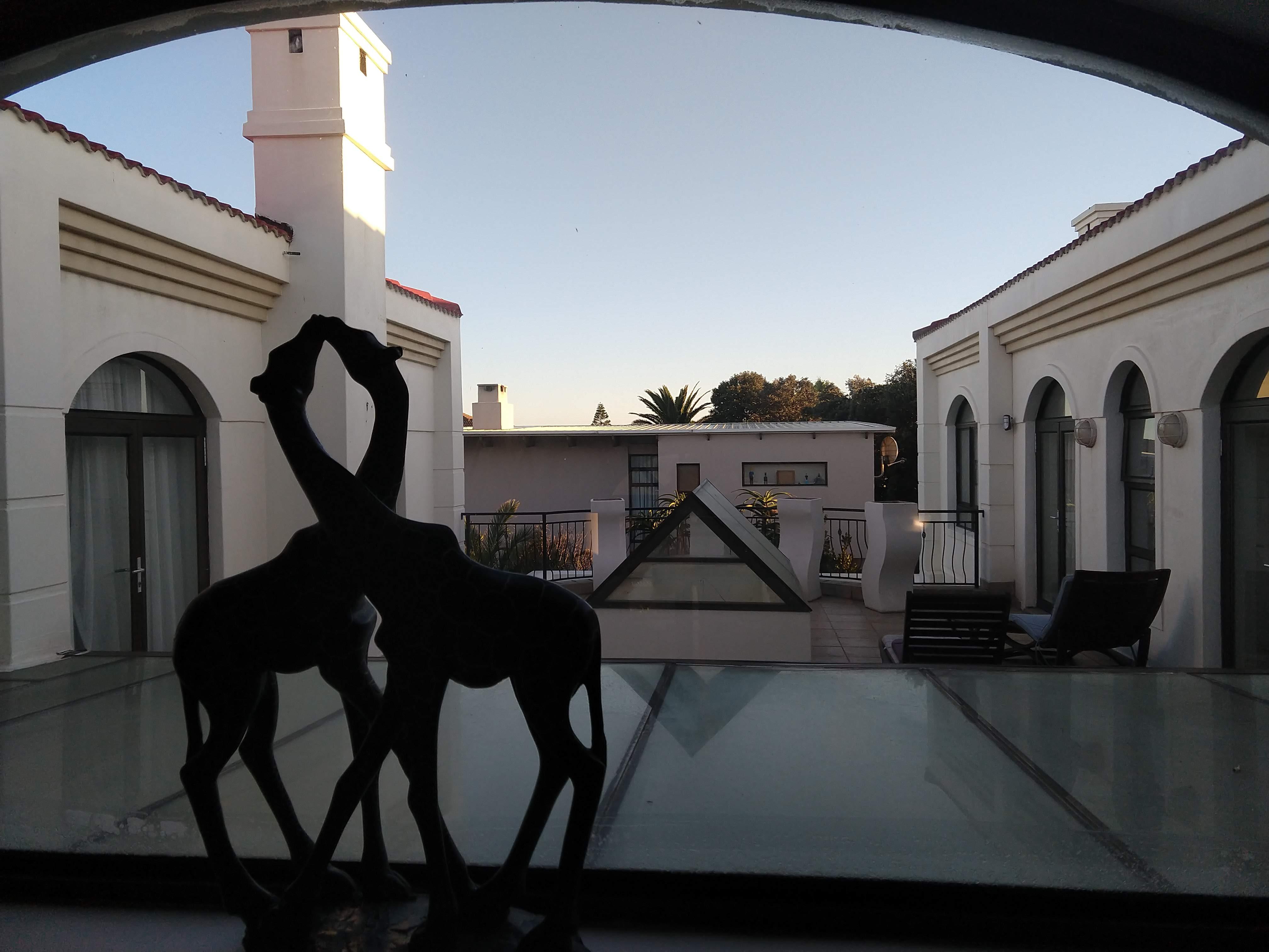 Looking into the courtyard.