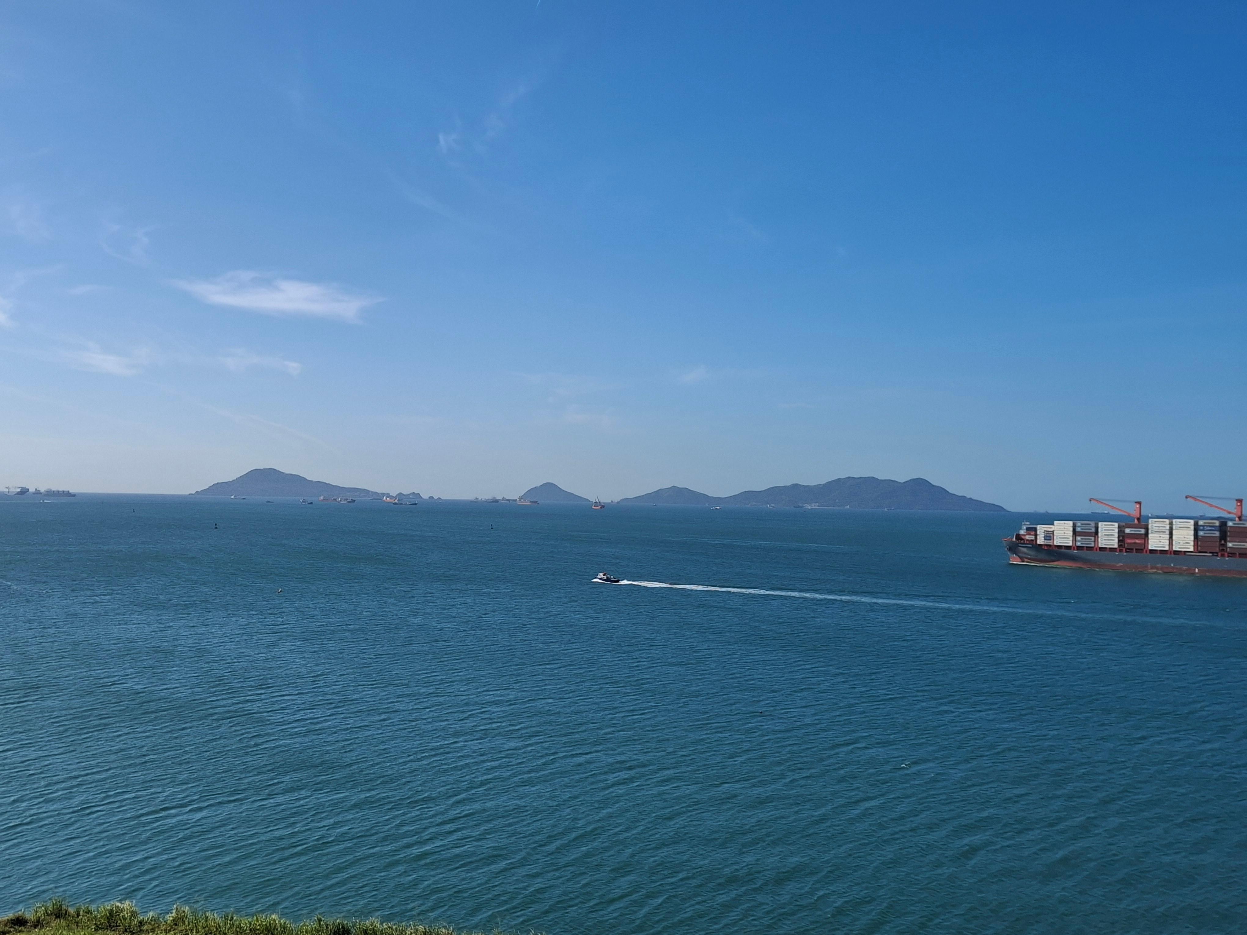 View from unit. Ship from the canal 