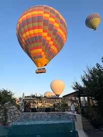 Looking from my outside my room across the pool and terrace!