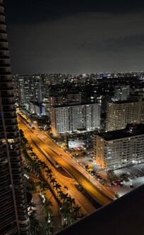 Beach to the left, lights to the right. So pretty at night.