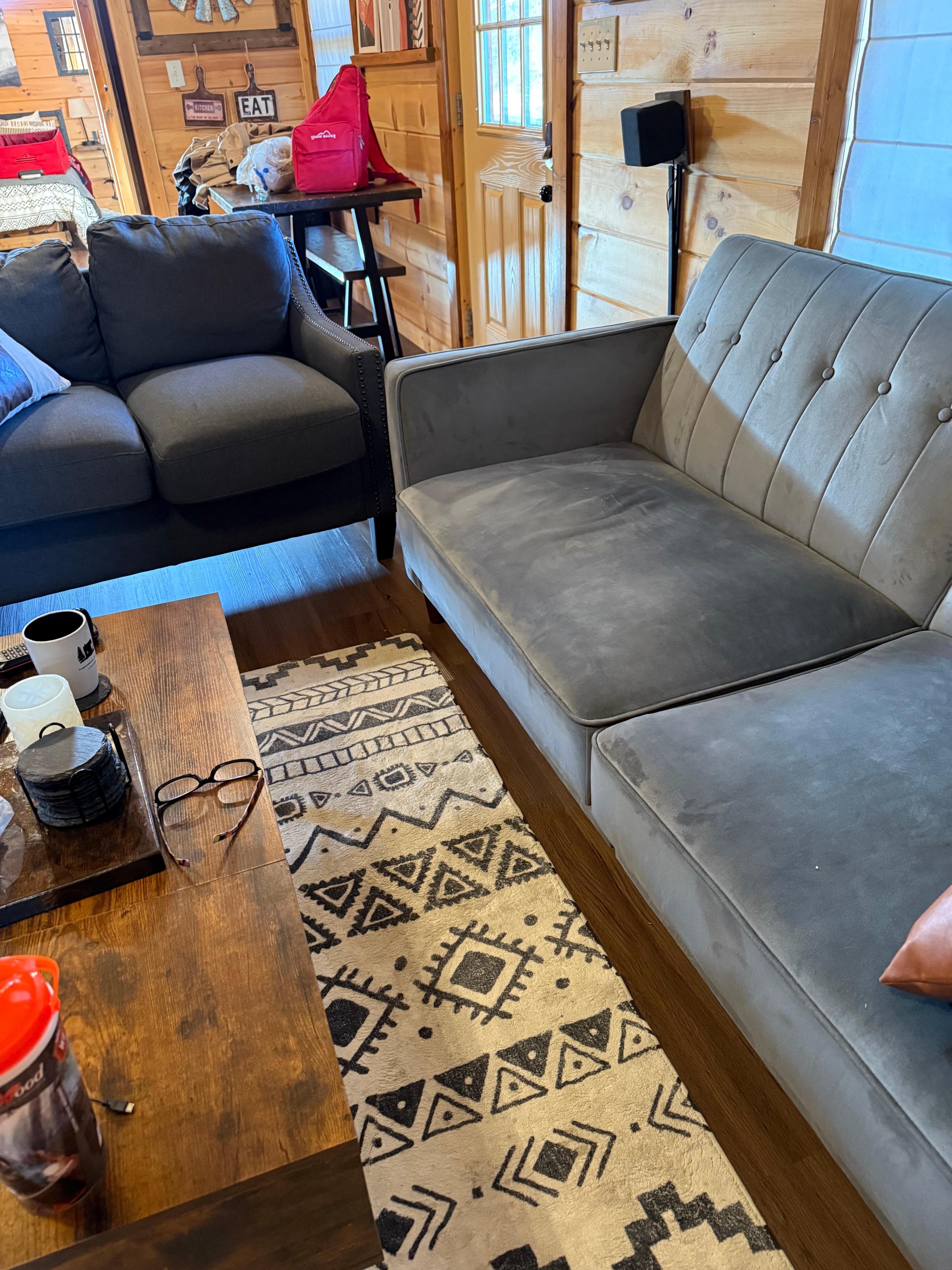 Living room furniture.  Difficult to show how uncomfortable the furniture was.