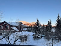 The mountains at sunrise.