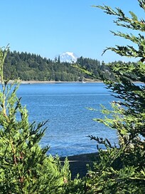 View of Mt Rainier from the deck