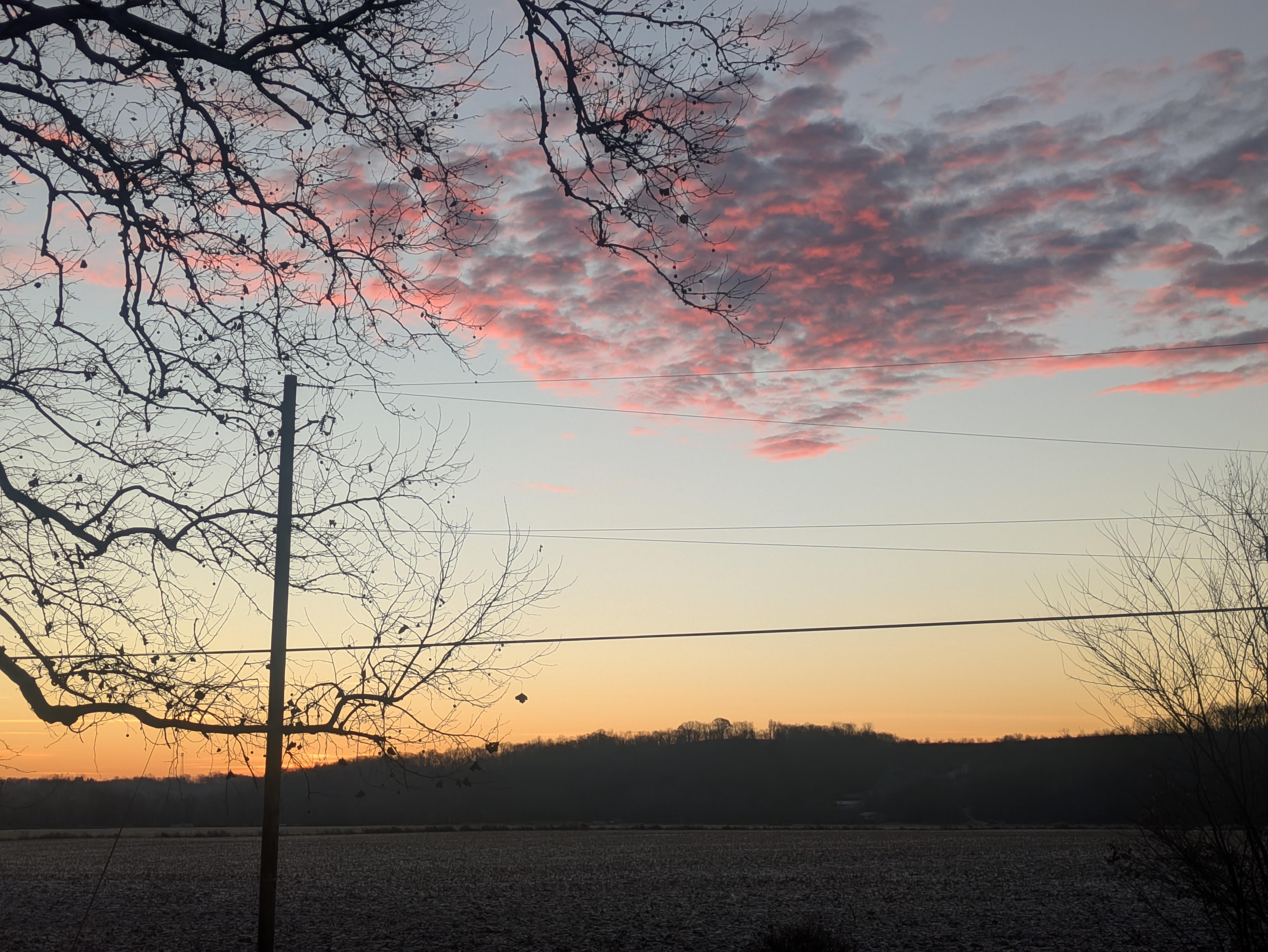 Beautiful sunrise looking towards the front yard