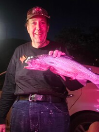 My dad after catching a big ass fish