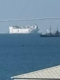 Mercy Naval Hospital leaving Mobile Bay