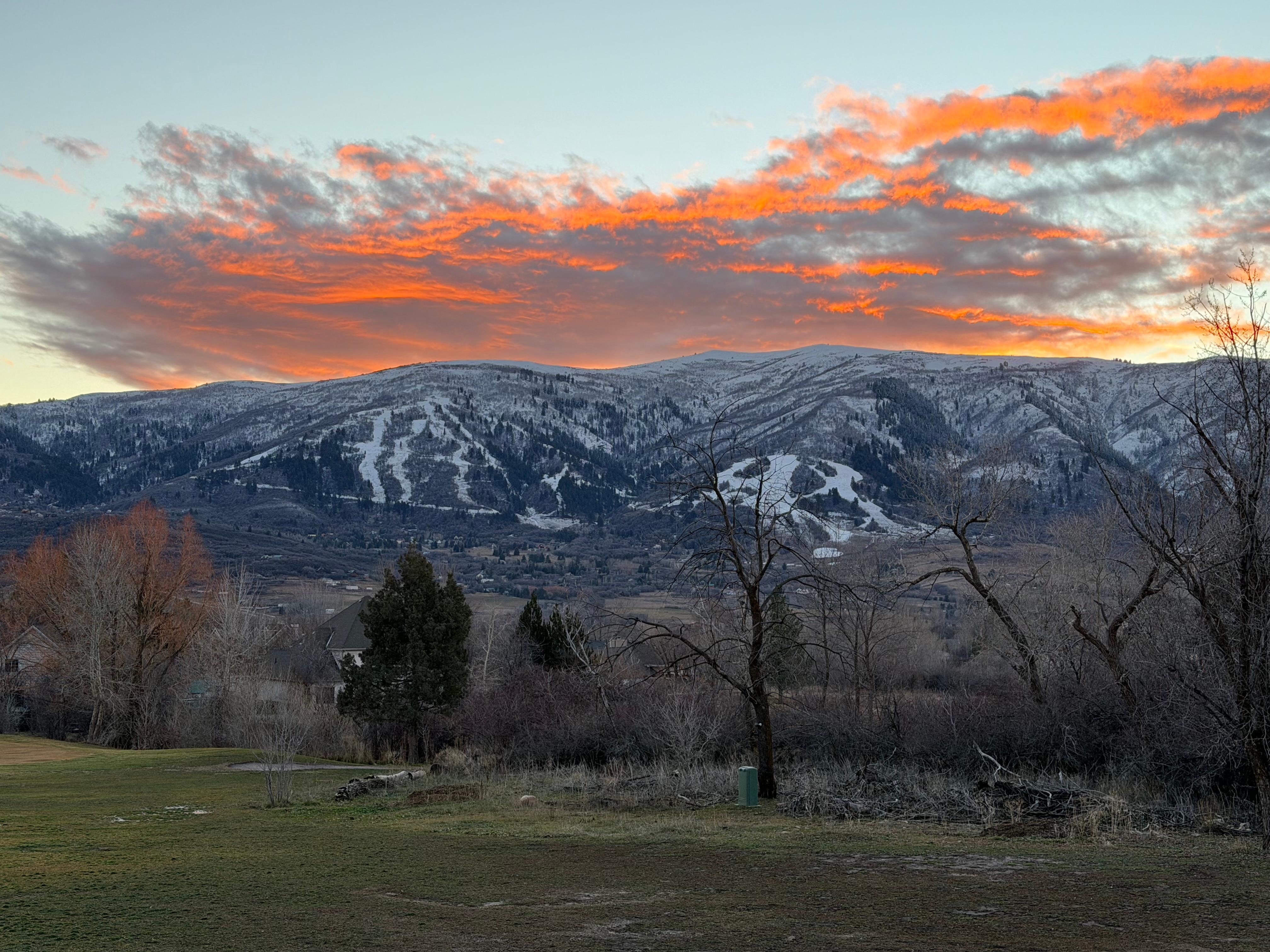The sunset one evening from the parking area. 