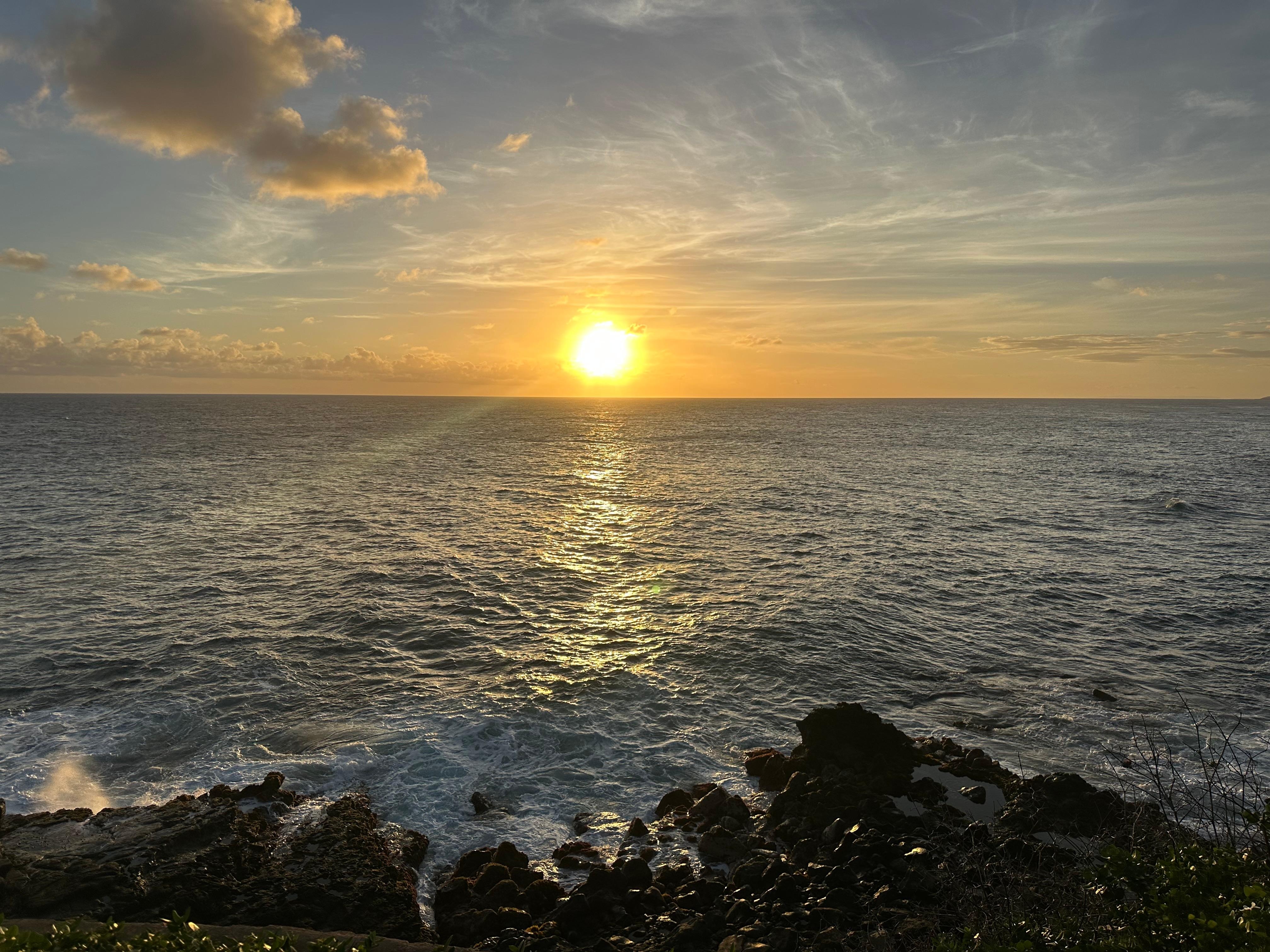 Sunset taken from the grass in front of lanai