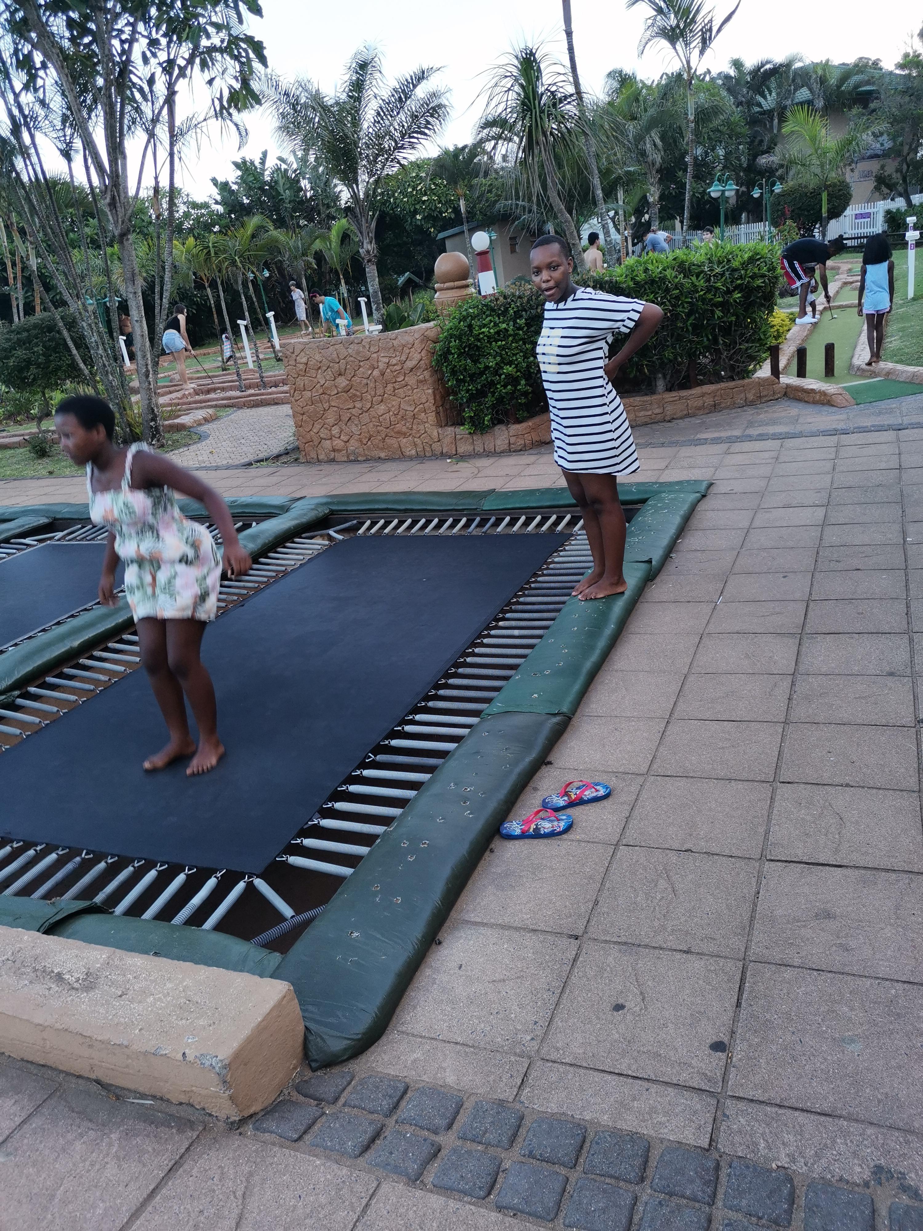 My kids playing on trampoline 