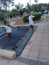My kids playing on trampoline