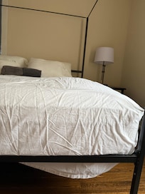 The lump in the mattress when we arrived.