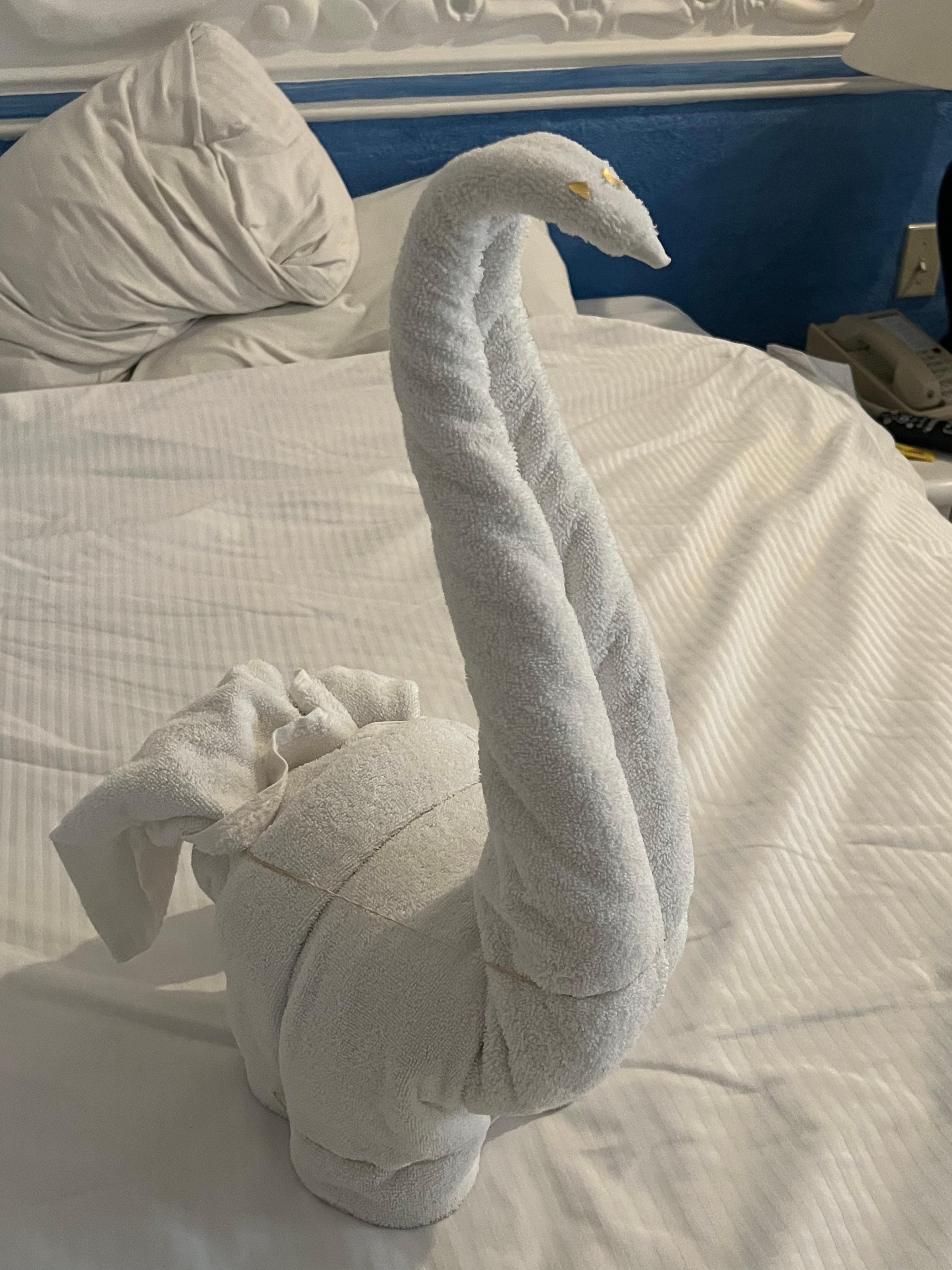 Our maid did some towel art for us 