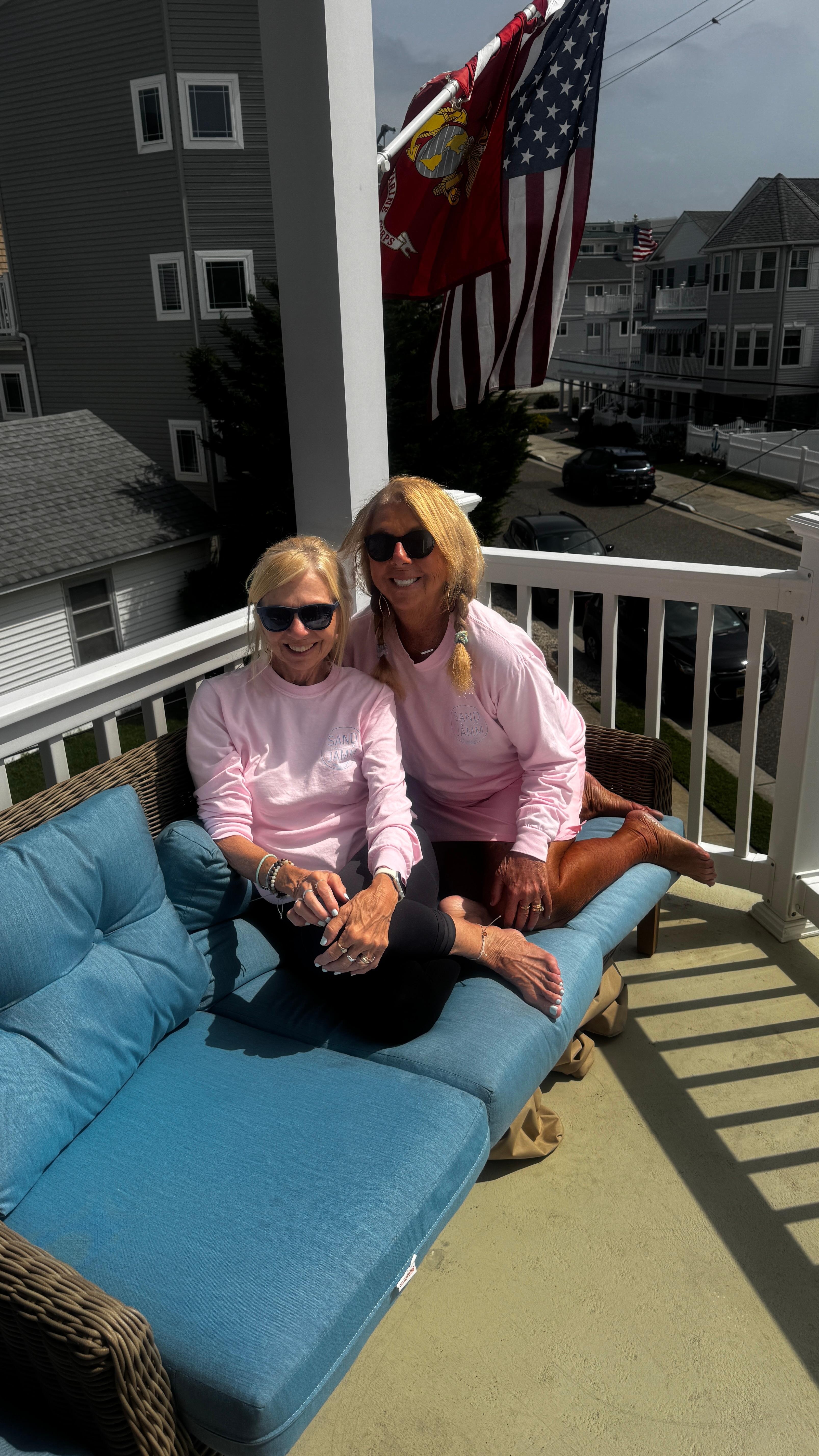 Sisters… Linda and Lois on the porch off of the main floor.