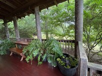 The water feature on the porch provided a pleasant background sound.