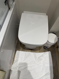 Toilet spacing being so tight you’d have to be a child to sit on it comfortably