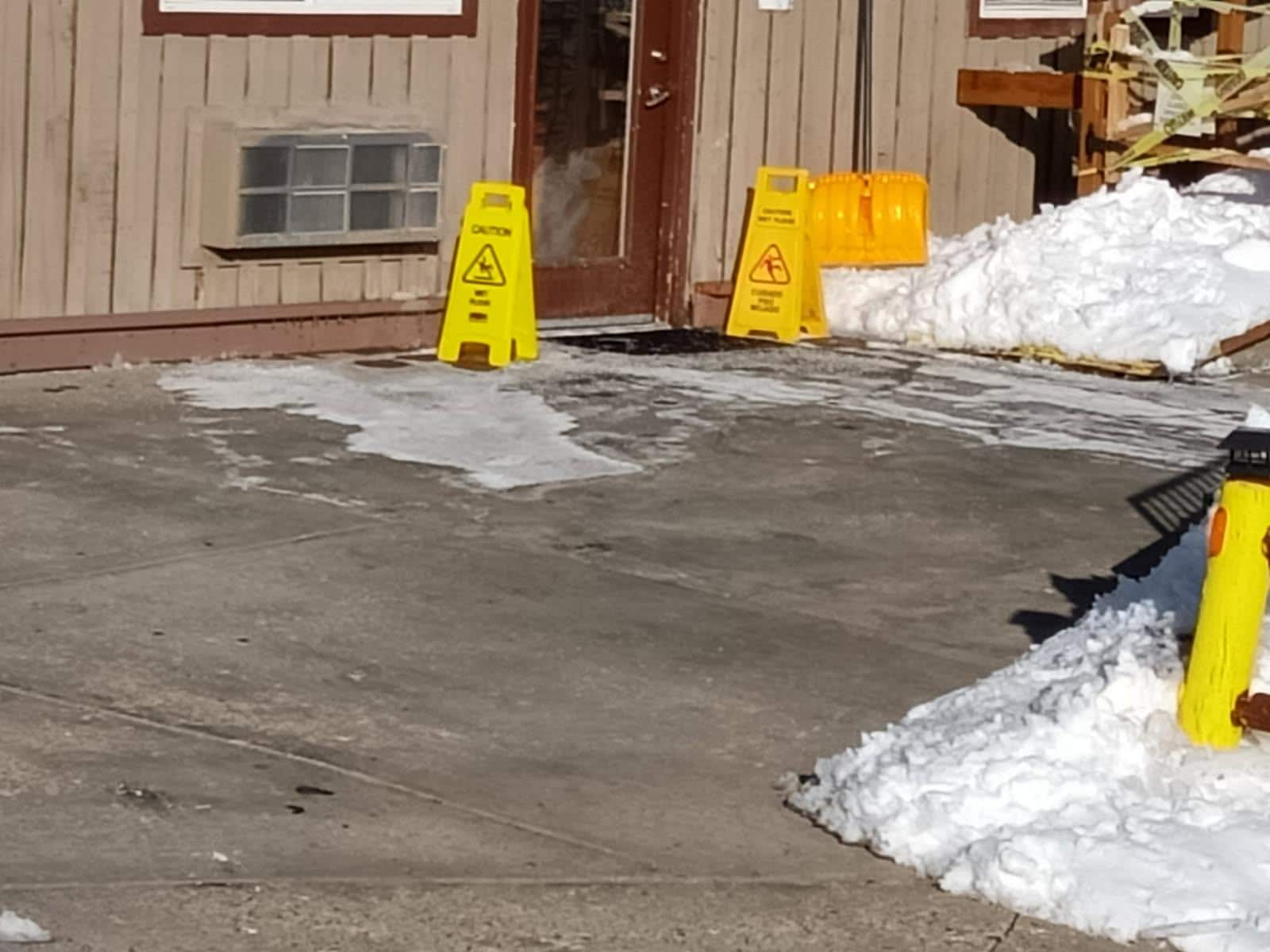 Black Ice in front of the office