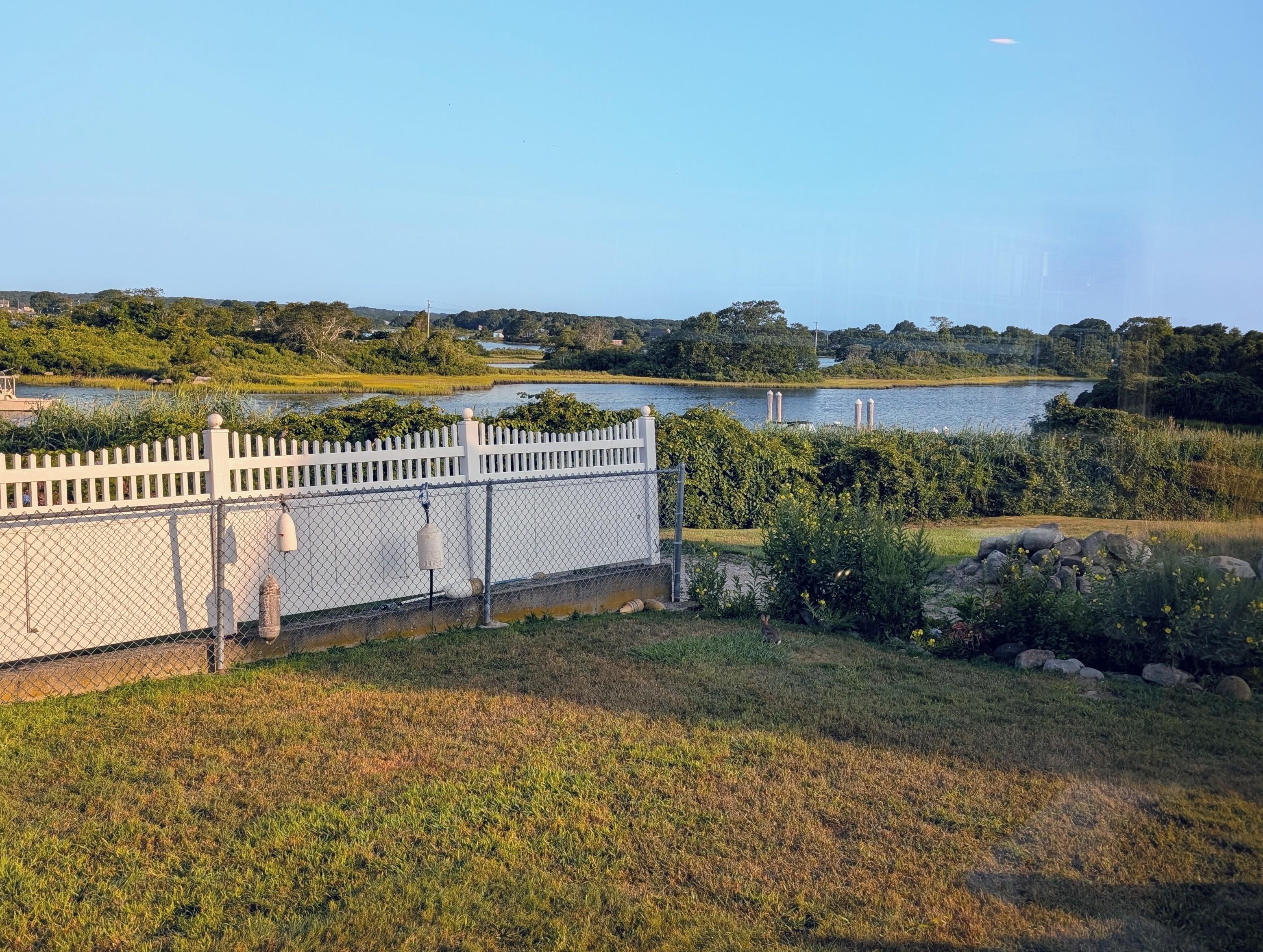 View from the window over the kitchen sink; the deck view is similar.