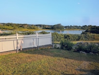 View from the window over the kitchen sink; the deck view is similar.