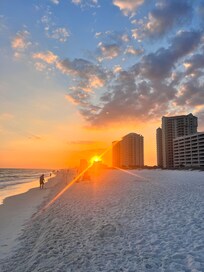 Sunset from beach outside condo:)