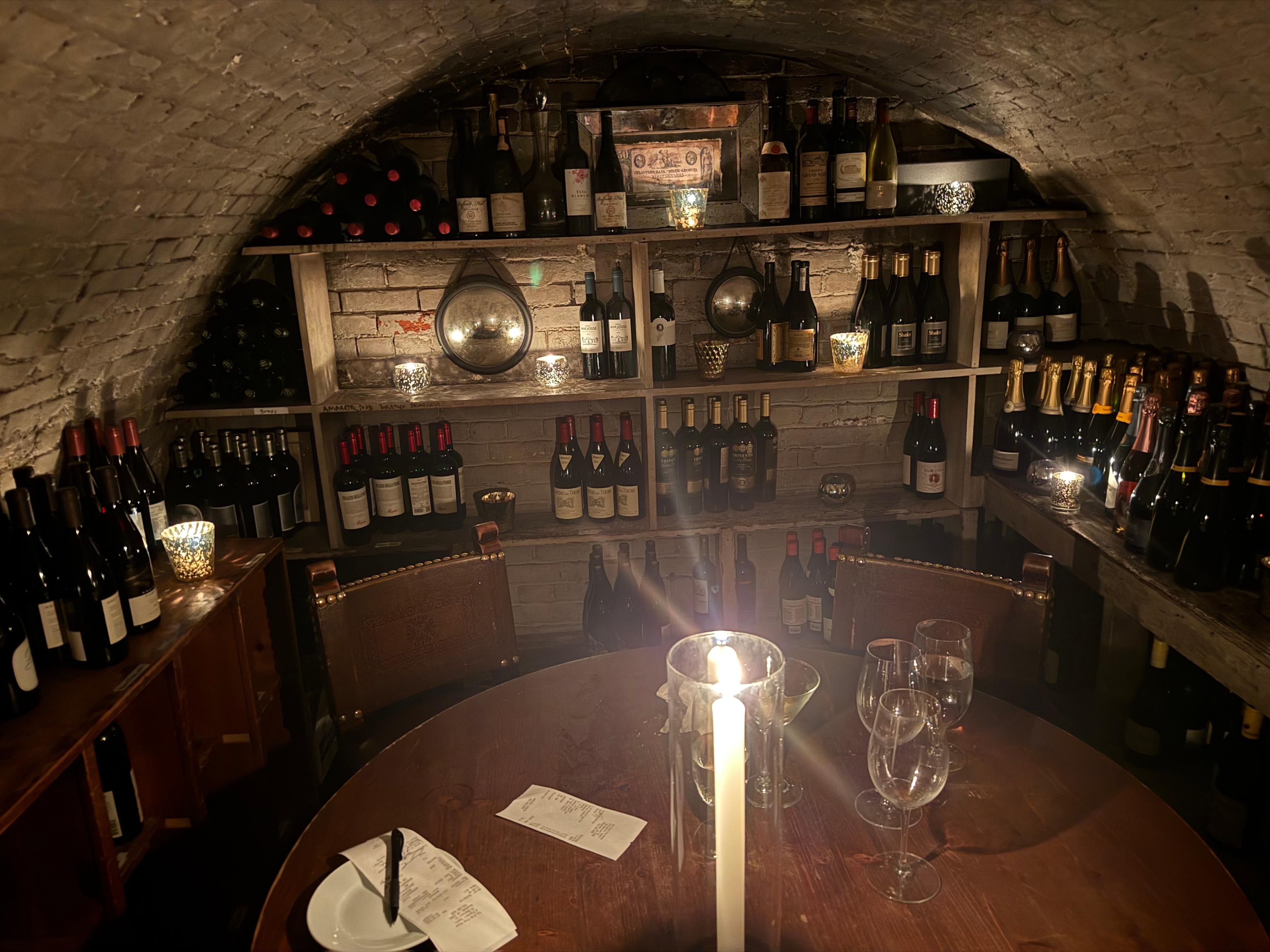 The Vault @ the Olde Pink Ale House.  Private dining.  Our server was incredibly bubbly; thoroughly knowledgeable about the menu as well as the wine.  Obviously a great representation of hospitality.  I wish I could remember her name to give kudos.