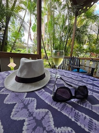 Front porch and a glass of wine