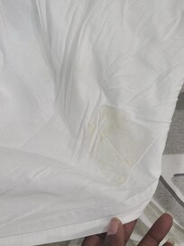 Filthy sheets on bed