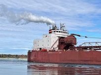 James R Barker with Steam plume. My favorite ship downbound