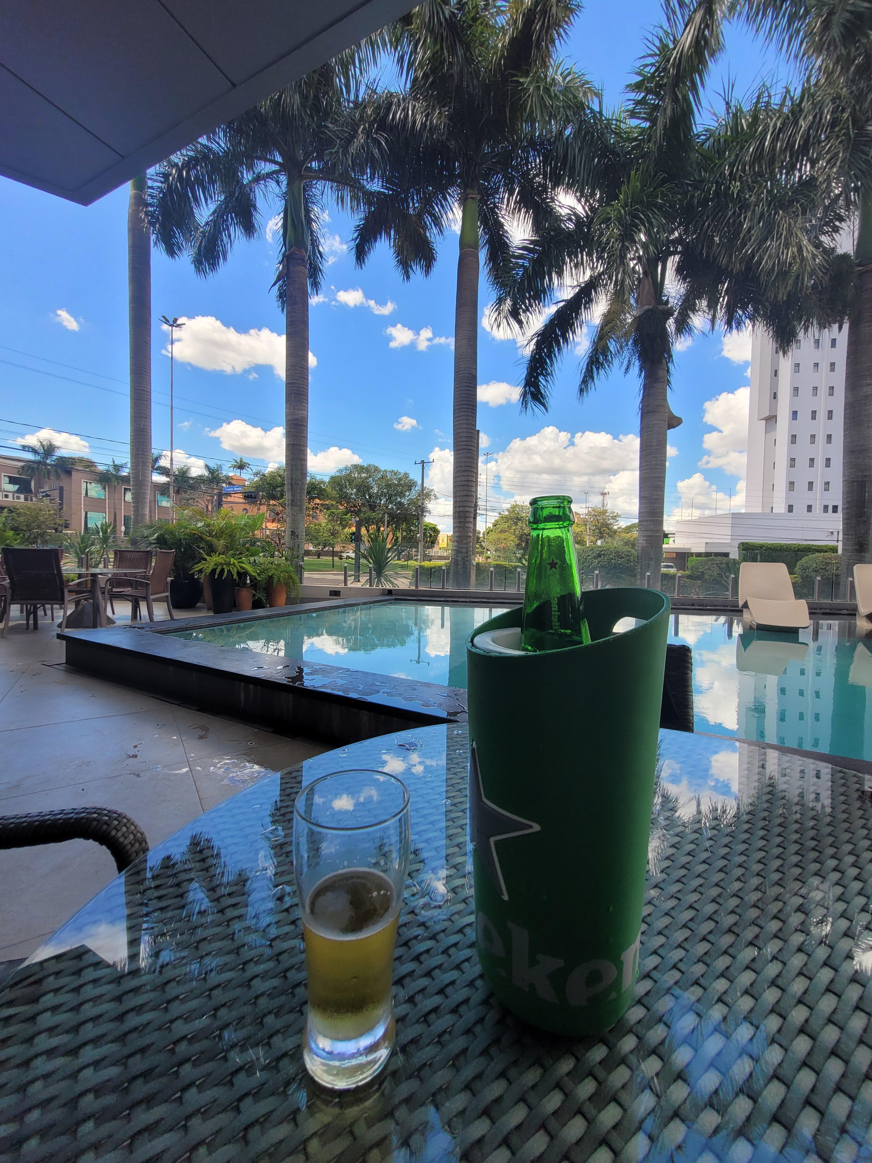 Vista da piscina para Av. Afonso Pena.