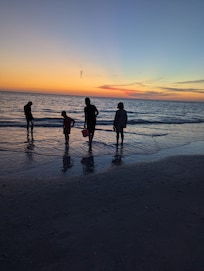 We enjoyed strolling after dinner.
