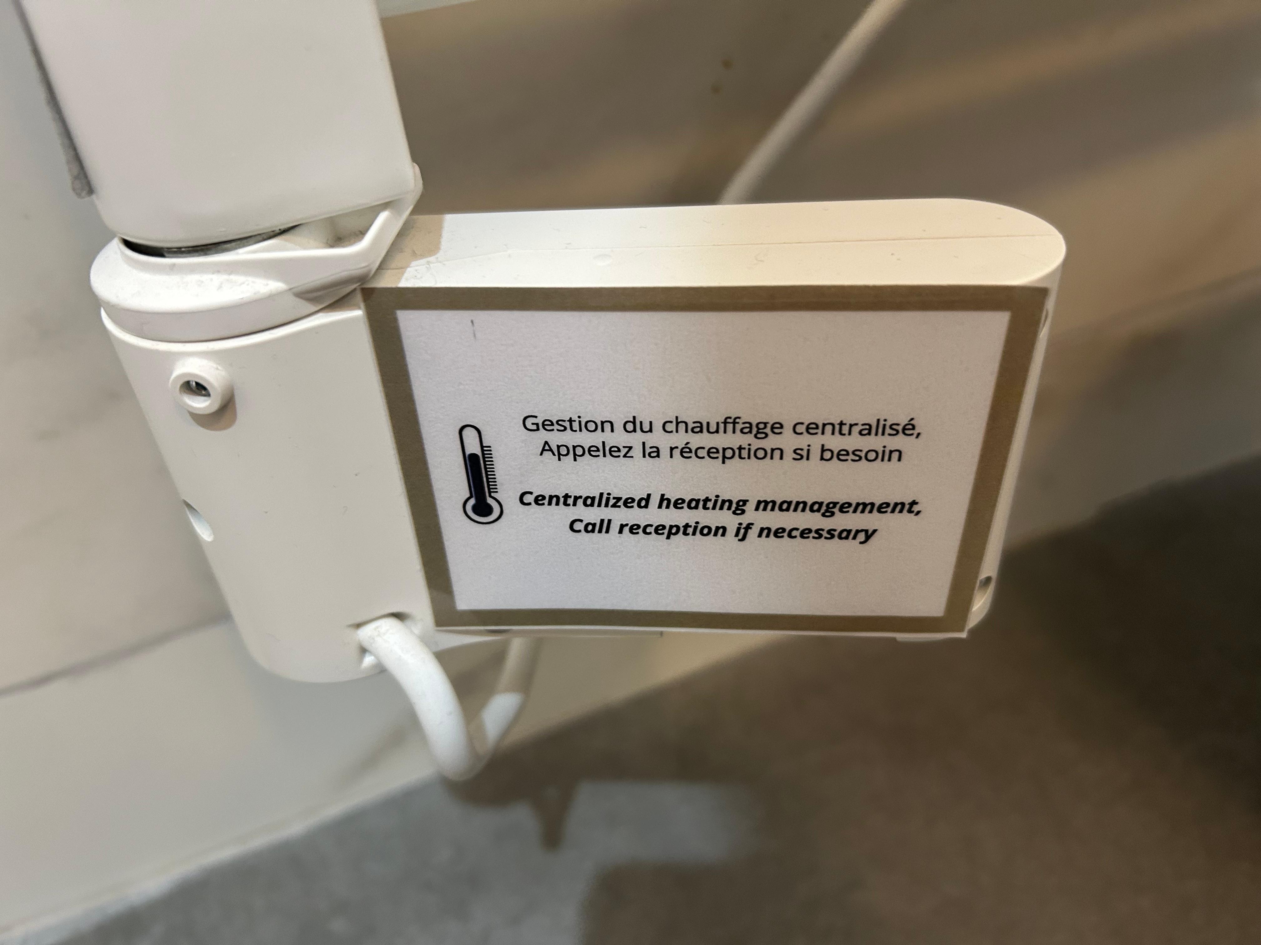 Only hotel could switch this towel rail on and they did not having requested