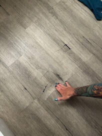 Damaged floor sharp to the touch